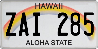 HI license plate ZAI285
