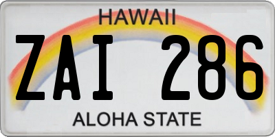 HI license plate ZAI286