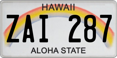 HI license plate ZAI287