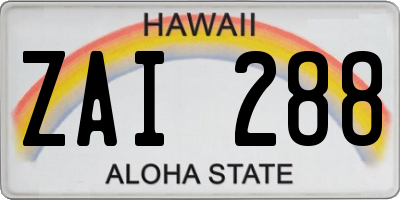 HI license plate ZAI288