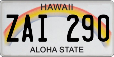 HI license plate ZAI290