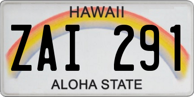 HI license plate ZAI291