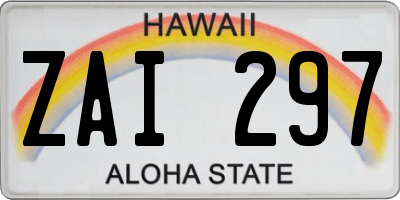 HI license plate ZAI297