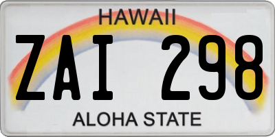 HI license plate ZAI298