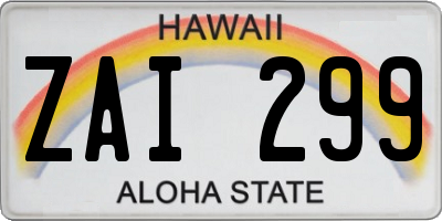 HI license plate ZAI299
