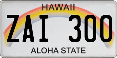 HI license plate ZAI300