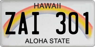 HI license plate ZAI301