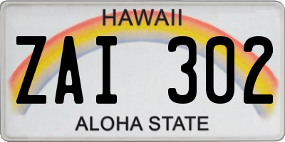 HI license plate ZAI302