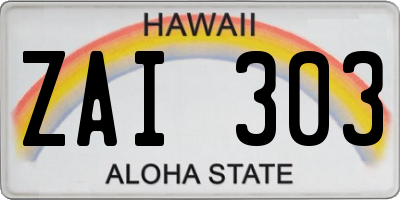 HI license plate ZAI303