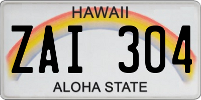 HI license plate ZAI304
