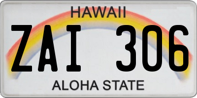 HI license plate ZAI306