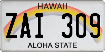 HI license plate ZAI309