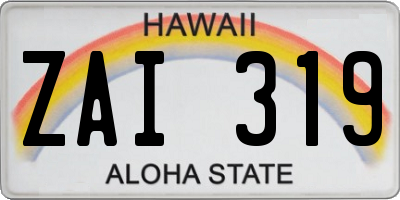 HI license plate ZAI319