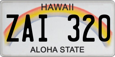 HI license plate ZAI320