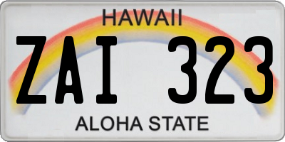 HI license plate ZAI323