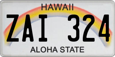 HI license plate ZAI324