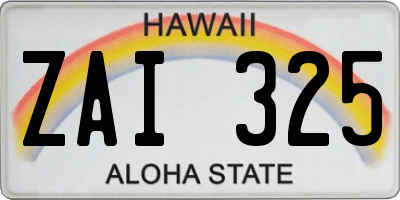 HI license plate ZAI325