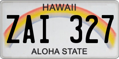 HI license plate ZAI327
