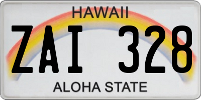 HI license plate ZAI328