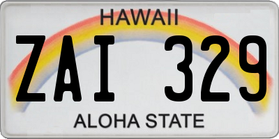 HI license plate ZAI329
