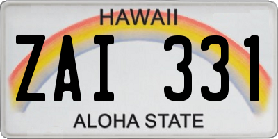 HI license plate ZAI331