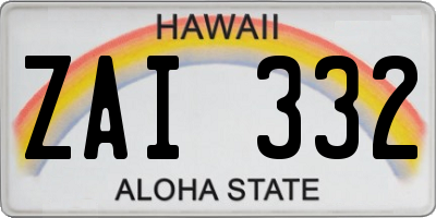HI license plate ZAI332