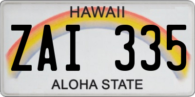 HI license plate ZAI335