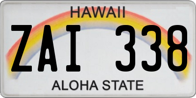 HI license plate ZAI338