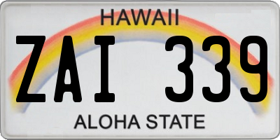 HI license plate ZAI339