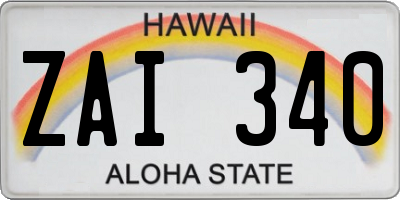 HI license plate ZAI340