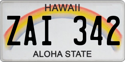 HI license plate ZAI342