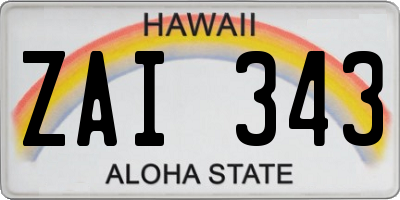 HI license plate ZAI343