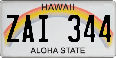HI license plate ZAI344