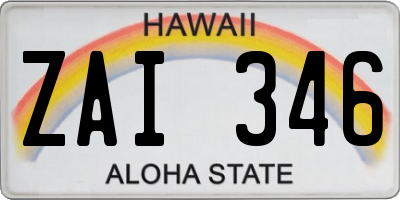 HI license plate ZAI346