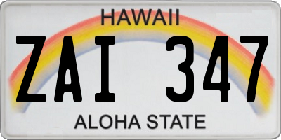 HI license plate ZAI347