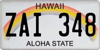HI license plate ZAI348