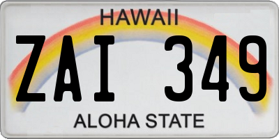 HI license plate ZAI349