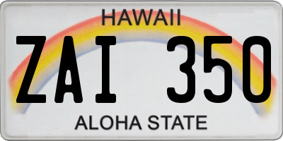 HI license plate ZAI350