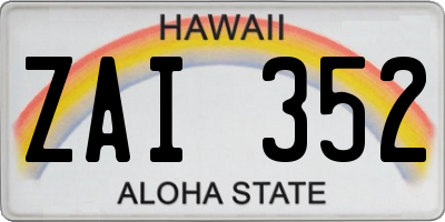 HI license plate ZAI352