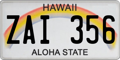 HI license plate ZAI356
