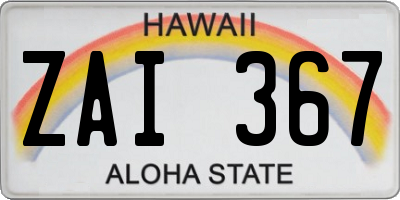 HI license plate ZAI367