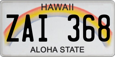 HI license plate ZAI368