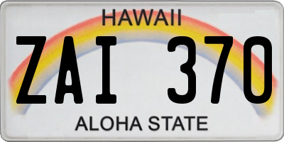 HI license plate ZAI370