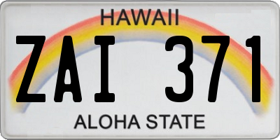 HI license plate ZAI371