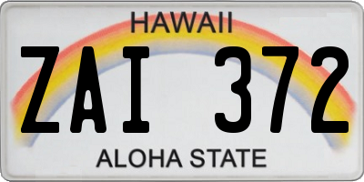 HI license plate ZAI372