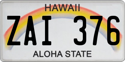 HI license plate ZAI376