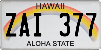 HI license plate ZAI377