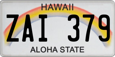 HI license plate ZAI379