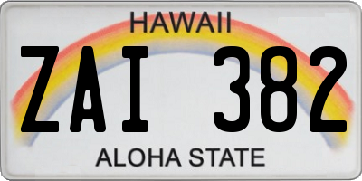HI license plate ZAI382