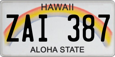 HI license plate ZAI387